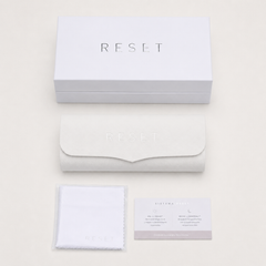 RESET System - packaging: caja, estuche, paño y tarjeta